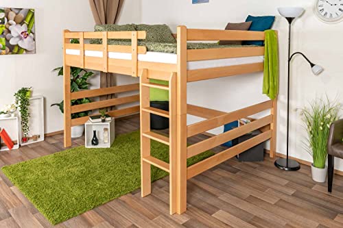 Hochbett 160 x 200 cm für Erwachsene "Easy Premium Line" K23/n, Buche Massivholz Natur lackiert, teilbar von Steiner Shopping