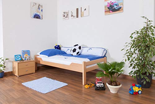 Kinderbett/Jugendbett "Easy Premium Line" K1/1n, Buche Vollholz massiv Natur - Maße: 90 x 190 cm von Steiner Shopping