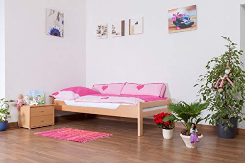 Kinderbett/Jugendbett "Easy Premium Line" K1/1n, Buche Vollholz massiv Natur - Maße: 90 x 200 cm von Steiner Shopping