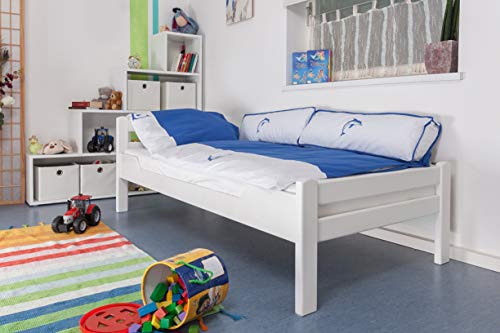 Kinderbett/Jugendbett "Easy Premium Line" K1/2n, Buche Vollholz massiv weiß lackiert - Maße: 90 x 190 cm von Steiner Shopping