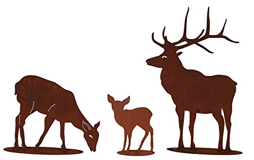 3er Set Hirsch Familie Fressendes REH MIT Hirsch UND Kitz RehKitz Hirsche Rehe äsend Rost Edelrost Metall Tier + Original Pflegeanleitung von Steinfigurenwelt 3er Set Hirsch Familie Fressendes REH MIT Hirsch UND Kitz RehKitz Hirsche Rehe äsend Rost Edelrost Metall Tier + Original Pflegeanleitung von Steinfigurenwelt von Steinfiguren Gießen