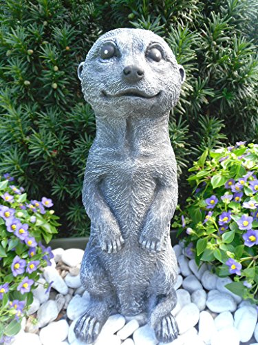 STEINFIGUREN SPICKER Steinfigur Erdmännchen, 162/1 Gartenfigur Steinguss Tierfigur Basaltgrau von STEINFIGUREN SPICKER