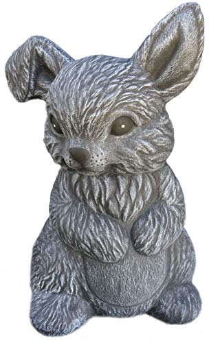 STEINFIGUREN SPICKER Steinfigur Hase Zwergkaninchen sitzend 170/1 Gartenfigur Steinguss Tierfigur Basaltgrau von STEINFIGUREN SPICKER