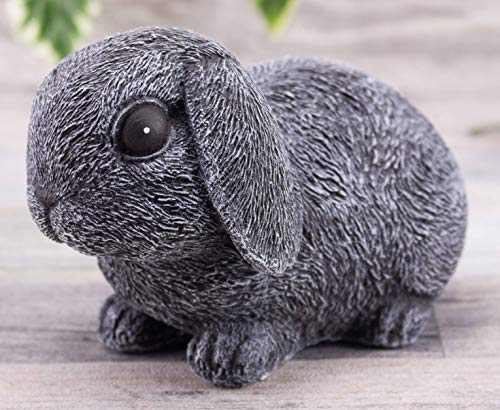 STEINFIGUREN SPICKER Steinfigur Hase Zwergkaninchen 199/1 Gartenfigur Steinguss Tierfigur Basaltgrau von STEINFIGUREN SPICKER