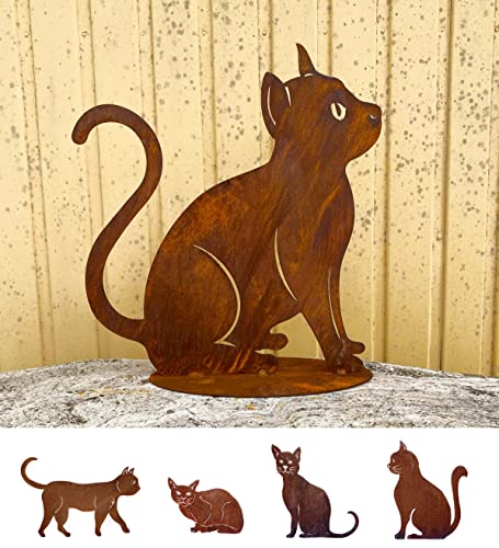 Gartenfigur Katze sitzend und schaut hoch 40x37cm auf Platte Edelrost Wetterfest Rost Metall Rostfigur Katzen Tier von Steinfigurenwelt Gartenfigur Katze sitzend und schaut hoch 40x37cm auf Platte Edelrost Wetterfest Rost Metall Rostfigur Katzen Tier von Steinfigurenwelt von STEINFIGURENWELT GIEBEN