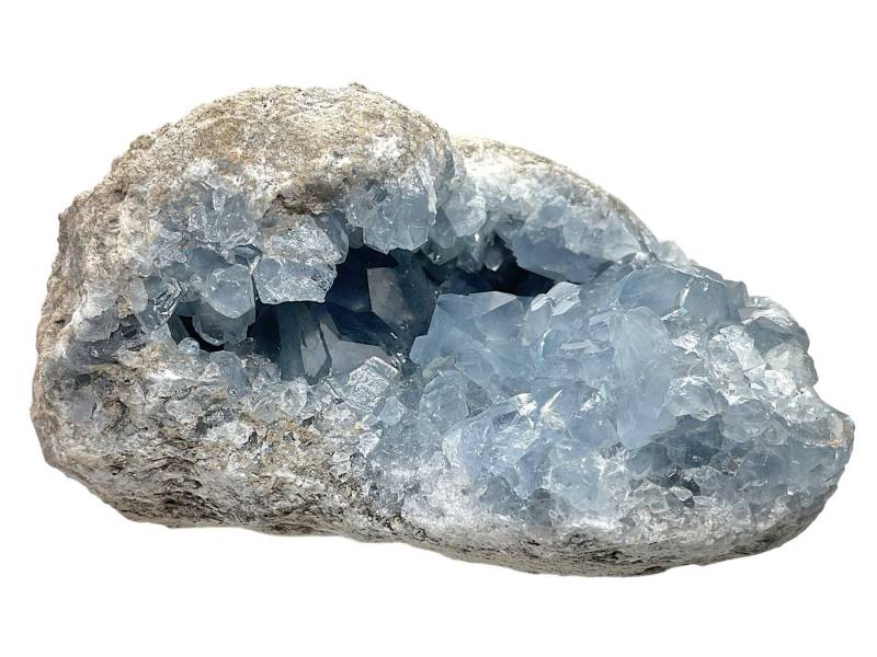 Steinfixx® Edelstein Coelestin Kristall, 1,66 KG, 13x13x8 cm I Top Qualität I Madagaskar, (Cluster mit Acrylständer, 1-St., Blickfang I Museumsstück I Showroom), Unikat I Masterpiece 1501 von Steinfixx®