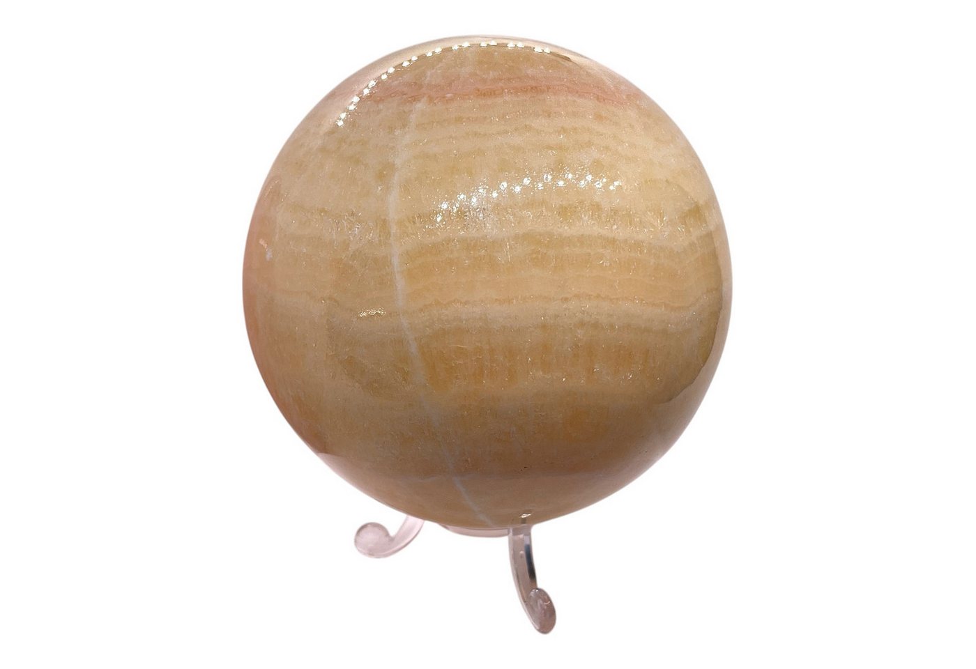 Steinfixx® Edelstein XXL Orangencalcit Kugel mit Acrylständer I 1140 gr. I Unikat, (XXL Kugel mit 10cm Durchmesser, 1-St., Mexiko), Kristallkugel I Highlight für jeden Raum von Steinfixx®