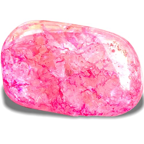 Steinfixx® Magic Stone | unglaubliches Farbenspiel | Bergkristall gefrostet und hocherhitzt I Trommelstein I (Pink) von Steinfixx
