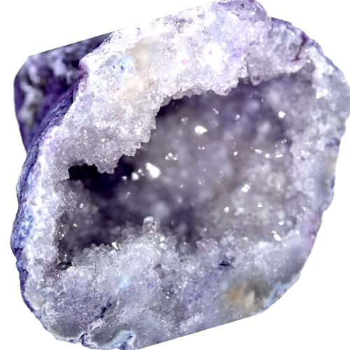 Steinfixx Edle Quarzgeode | gefärbt | halbe Geode I Glücksgeode I einmaliger Blickfang I Feengarten (Lila) von Steinfixx