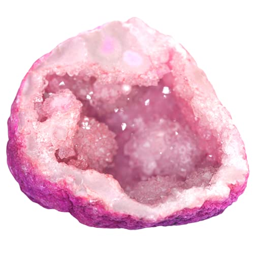 Steinfixx Edle Quarzgeode | gefärbt | halbe Geode I Glücksgeode I einmaliger Blickfang I Feengarten (Pink) von Steinfixx