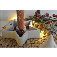 Kerzenhalter Stern Für Stabkerzen, Weihnachtsdeko Aus Beton von Steinflamme