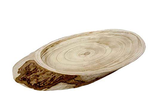 Steingaesser 33cm Holzscheibe XL oval Holzschale Holzbrett Dekobrett Tischdeko Hochzeitsdeko Baumscheibe Dekoschale Holz Scheibe Servierbrett Tischschmuck Osterschale Landhaus Deko Shabby Chic von Steingaesser