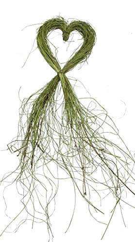 Steingaesser XXL Gras Herz 70cm lang grün Naturdeko Hochzeitsdeko Grasherz Strohherz Dekoherz Raumdeko Landhaus Waldhochzeit von Steingaesser