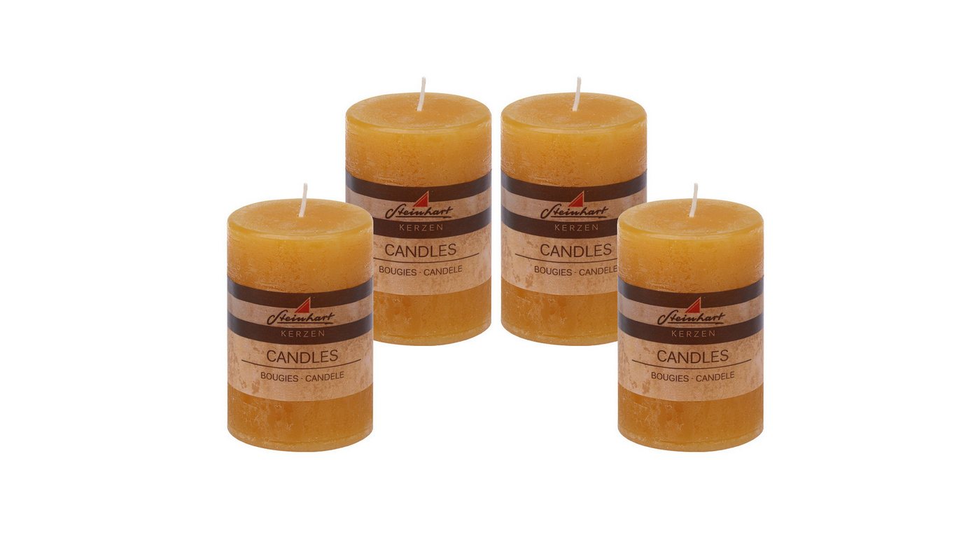 Steinhart Kerzen Adventskerze 4er Set Adventskranzkerzen "Raureif" Honig 100/68 mm von Steinhart Kerzen