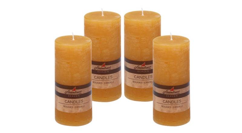 Steinhart Kerzen Adventskerze 4er Set Adventskranzkerzen "Raureif" Honig 150/68 mm von Steinhart Kerzen