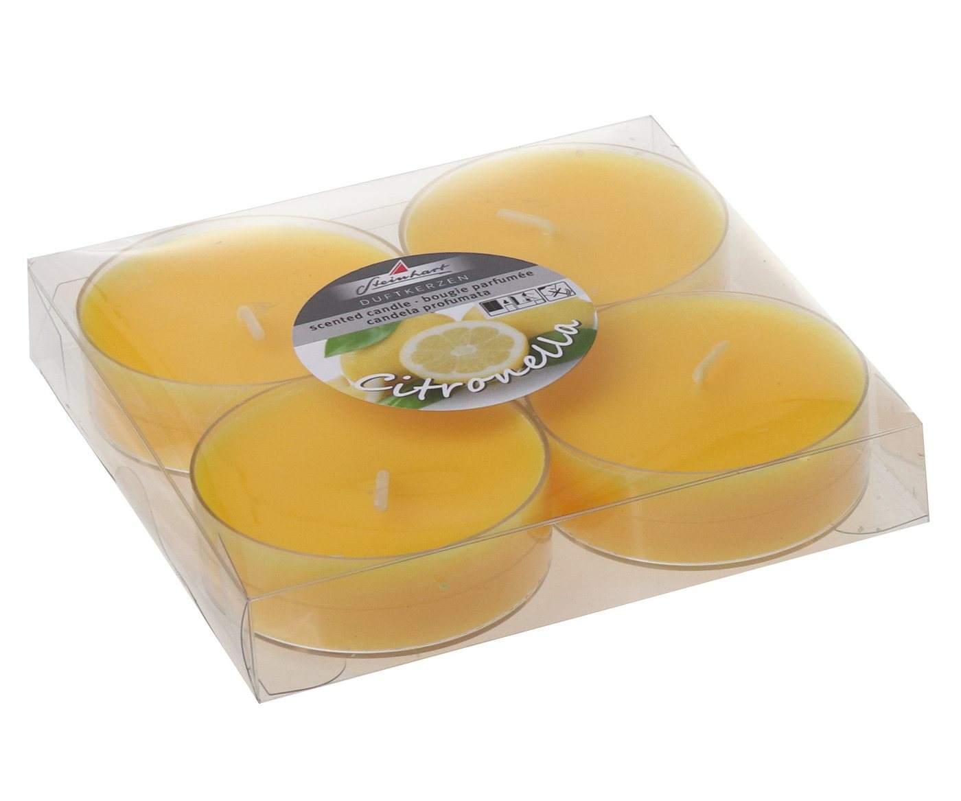Steinhart Kerzen Teelicht Maxi-Teelichte "Citronella", 4er-Pack Gelb 20/59 mm Steinhart Kerzen Teelicht Maxi-Teelichte "Citronella", 4er-Pack Gelb 20/59 mm von Steinhart Kerzen