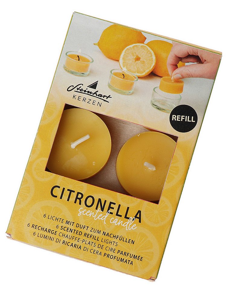 Steinhart Kerzen Teelicht Refill-Lichte "Citronella", 6er-Pack Gelb 17/38 mm Steinhart Kerzen Teelicht Refill-Lichte "Citronella", 6er-Pack Gelb 17/38 mm von Steinhart Kerzen