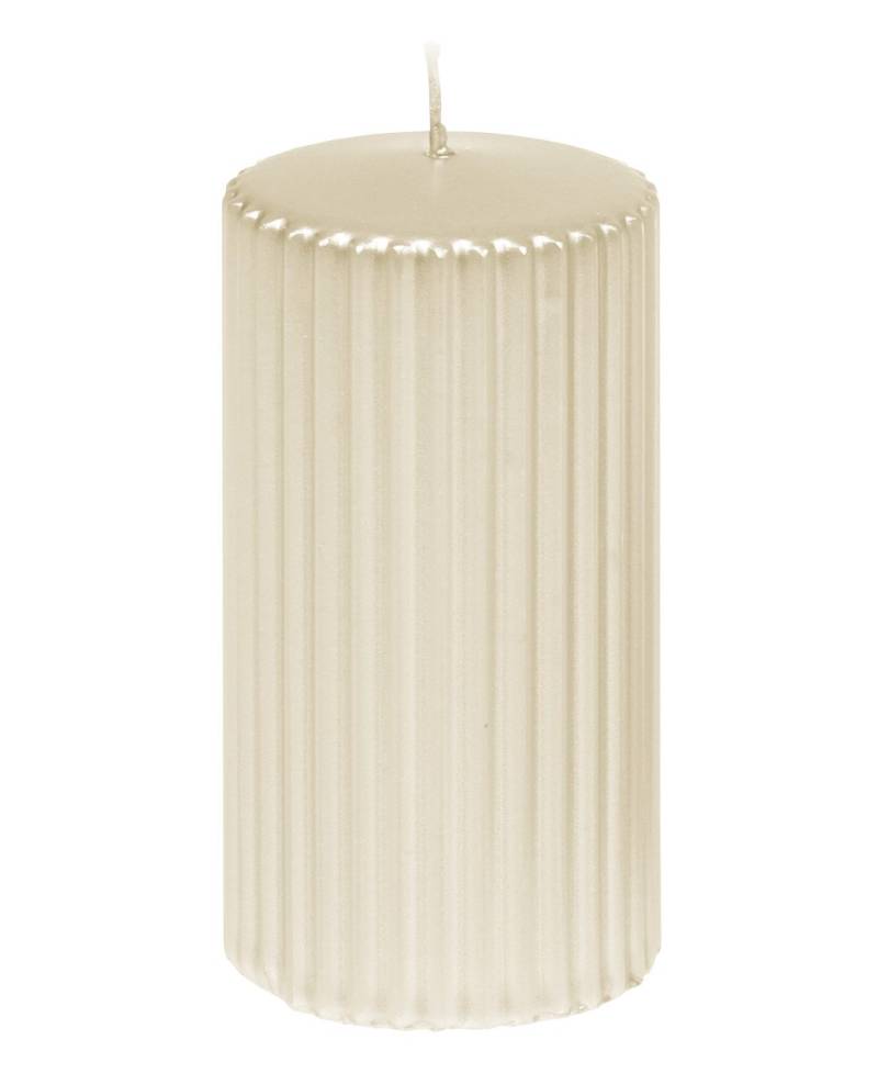 Steinhart Stumpenkerze Edelglanz Ø 5,7 x 11 cm champagner von Steinhart Kerzen