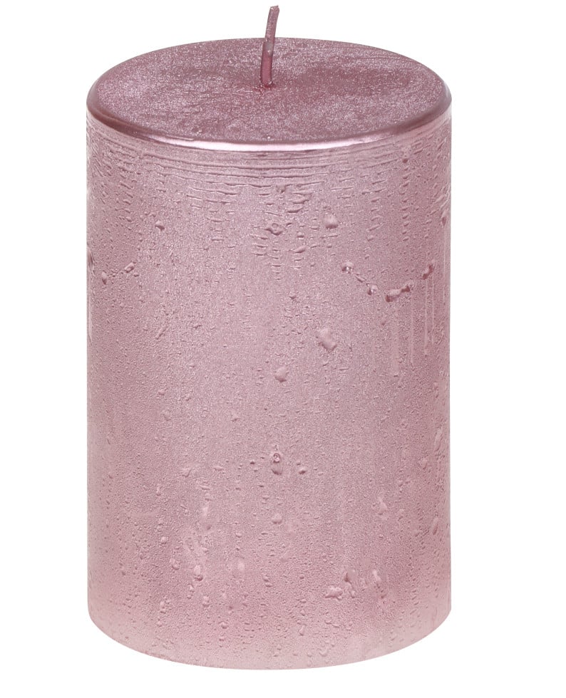 Steinhart Stumpenkerze Rustic-Glanz Ø 6,8 x 10 cm antikrosa von Steinhart Kerzen