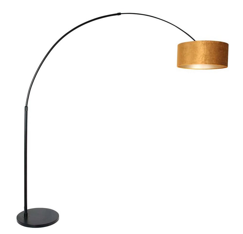 Steinhauer LIGHTING LED Bogenlampe, Leuchtmittel nicht inklusive, Bogenleuchte Stehlampe Bogenstehleuchte Textil gold Höhenverstellbar von Steinhauer LIGHTING