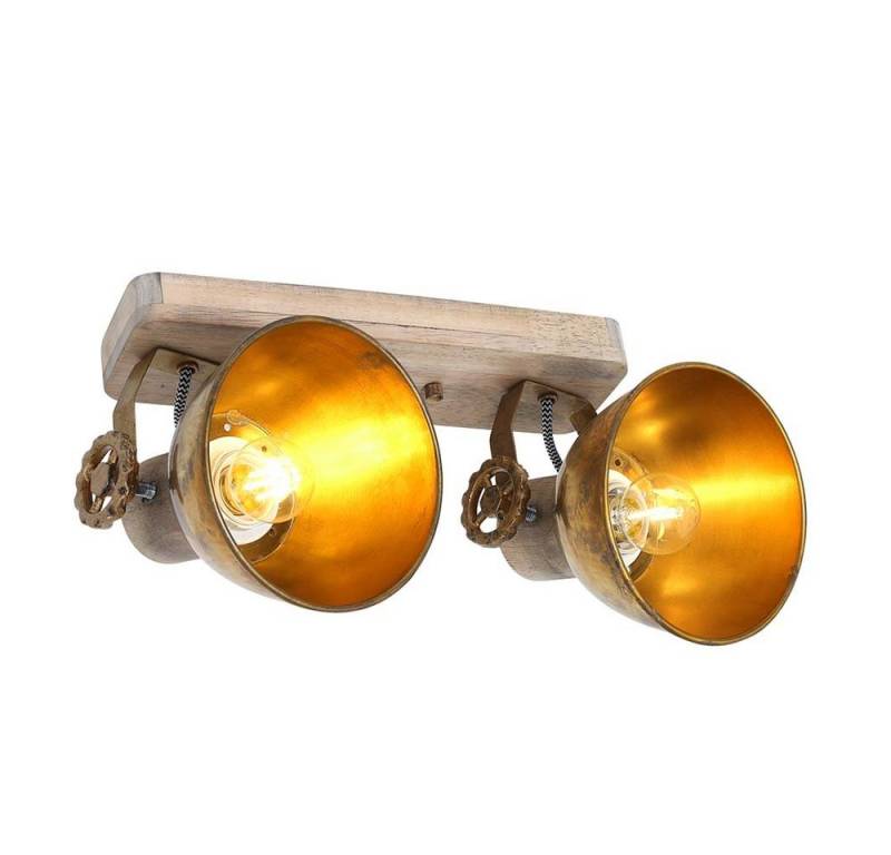 Steinhauer LIGHTING LED Deckenspot, Leuchtmittel nicht inklusive, Deckenleuchte Spotleiste Deckenspot 2 Flammig Holz natur bronze von Steinhauer LIGHTING