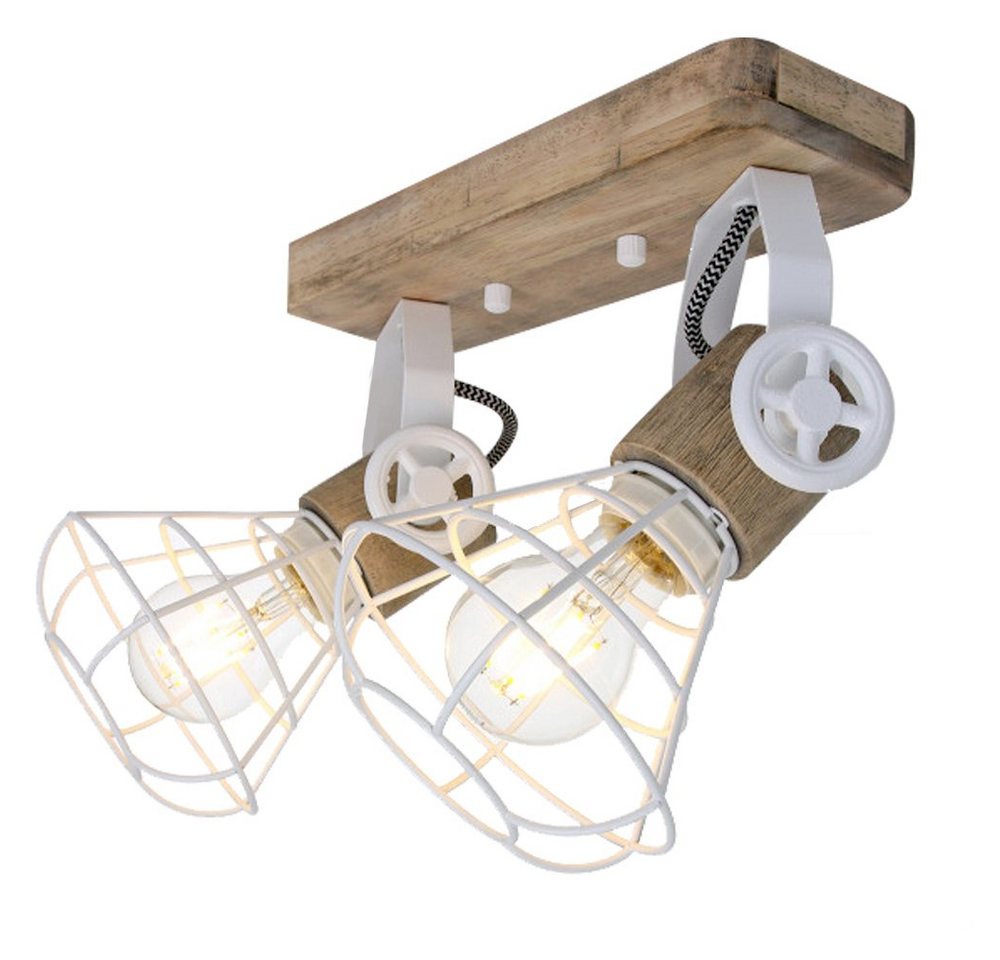 Steinhauer LIGHTING LED Deckenspot, Leuchtmittel nicht inklusive, Wandleuchte Spotlampe Deckenleuchte Strahler schwenkbar Gitter Holz von Steinhauer LIGHTING