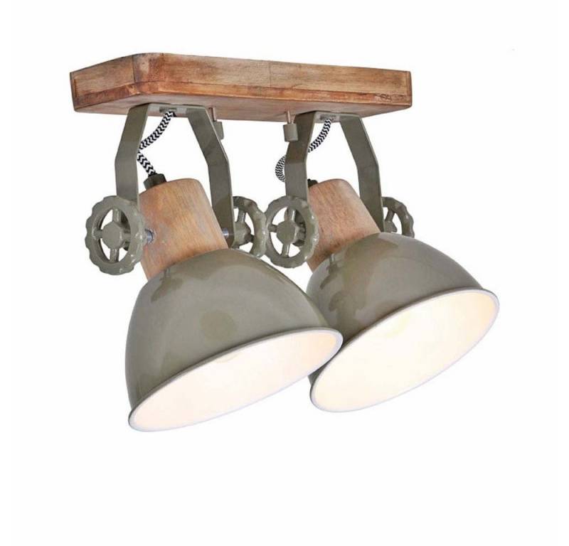 Steinhauer LIGHTING LED Deckenspot, LED-Leuchtmittel fest verbaut, Spotleiste Deckenleuchte Spotlampe 2-Flammig Holz grün Strahler von Steinhauer LIGHTING