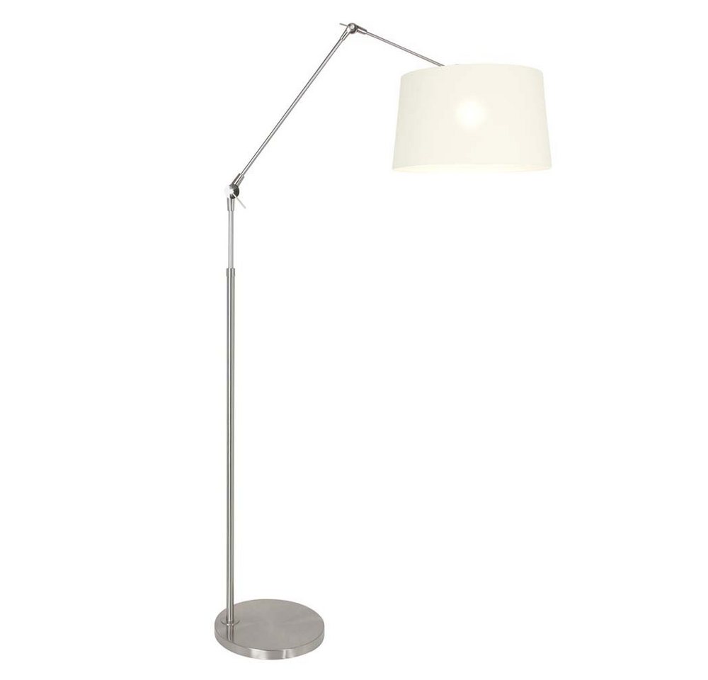 Steinhauer LIGHTING LED Leselampe, Leuchtmittel nicht inklusive, Gelenkleuchte Stehlampe Standleuchte verstellbar Textil weiß silber von Steinhauer LIGHTING