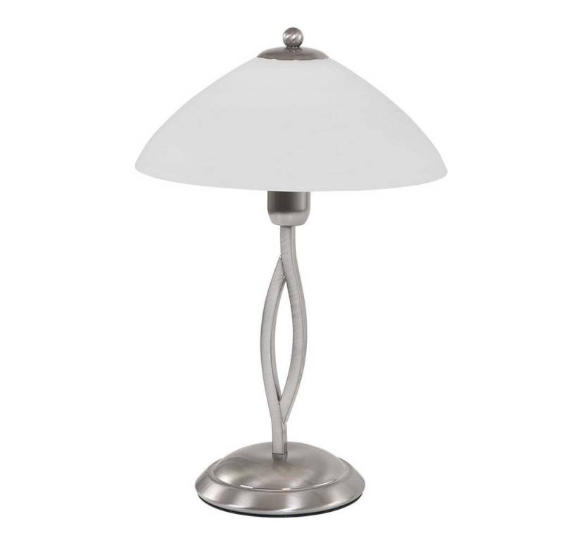 Steinhauer LIGHTING LED Tischleuchte, Leuchtmittel nicht inklusive, Nachttischlampe Tischleuchte Leseleuchte silber Wohnzimmerleuchte Glas von Steinhauer LIGHTING