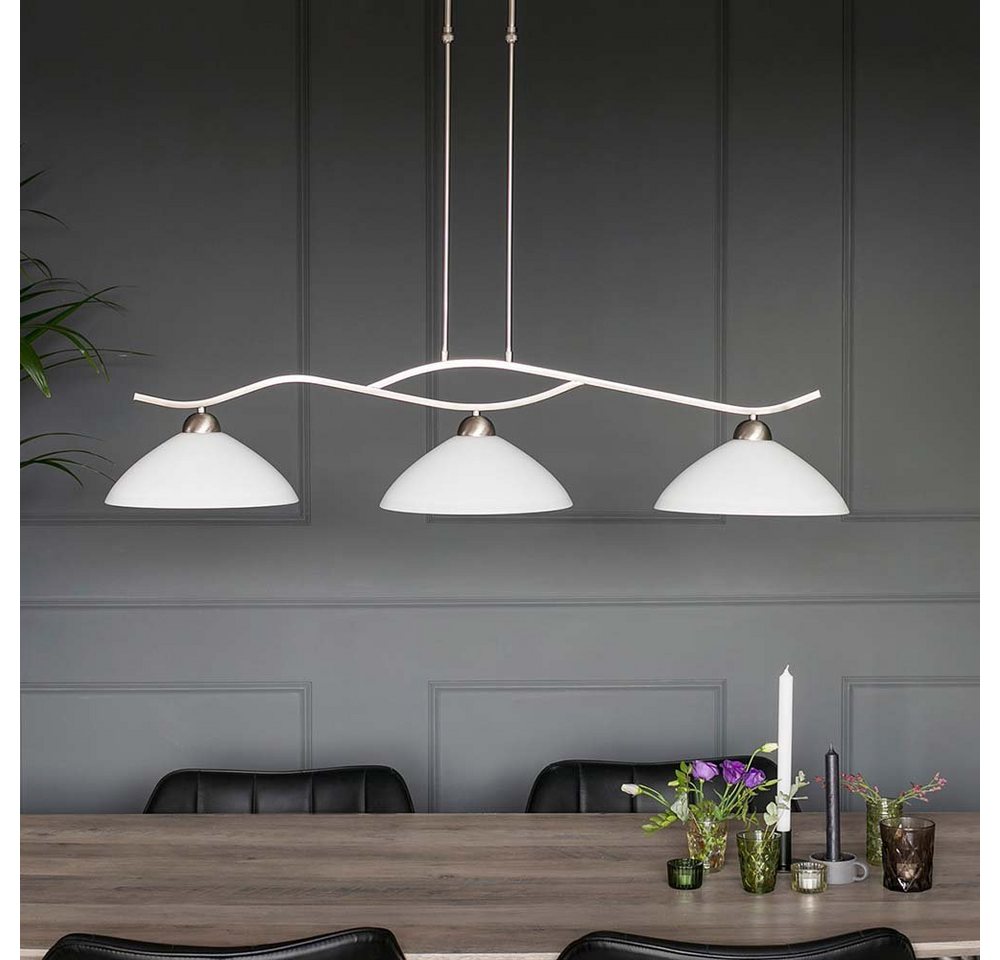 Steinhauer LIGHTING Pendelleuchte, Hängelampe Pendelleuchte Esstischlampe silber Wohnzimmerleuchte Glas von Steinhauer LIGHTING