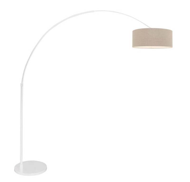 Steinhauer LIGHTING Stehlampe, Leuchtmittel nicht inklusive, Stehleuchte Standlampe Bogenleuchte Wohnzimmerlampe Leinen Grau Weiß H von Steinhauer LIGHTING