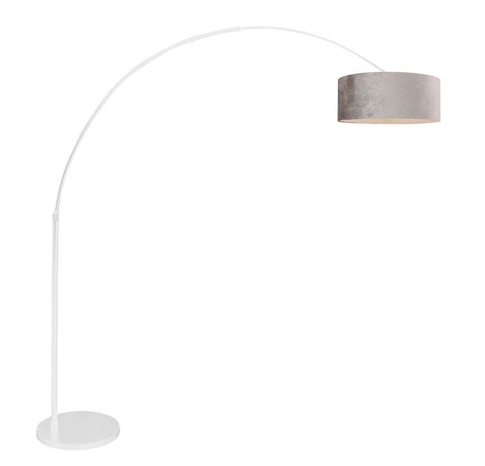 Steinhauer LIGHTING Stehlampe, Leuchtmittel nicht inklusive, Stehleuchte Standlampe Bogenleuchte Wohnzimmerlampe Velours Taupe von Steinhauer LIGHTING