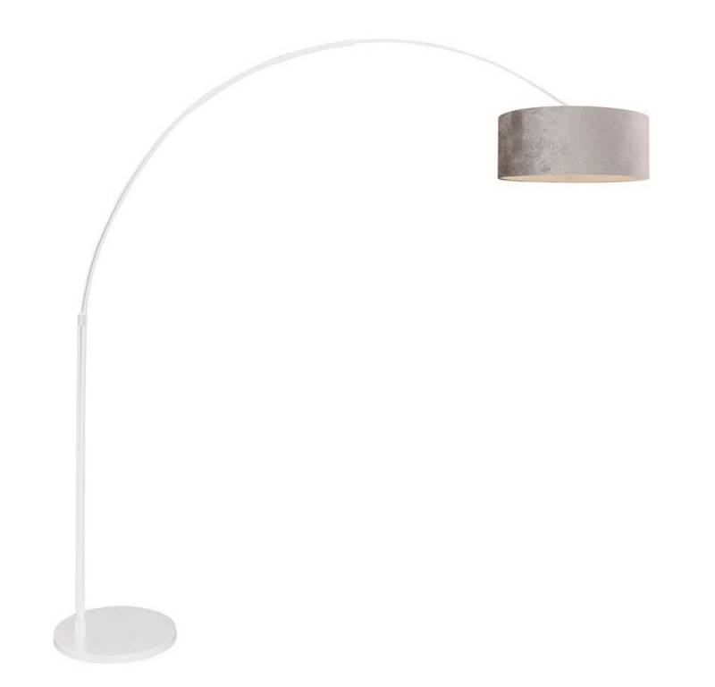 Steinhauer LIGHTING Stehlampe, Leuchtmittel nicht inklusive, Stehleuchte Standlampe Bogenleuchte Wohnzimmerlampe Velours Taupe von Steinhauer LIGHTING