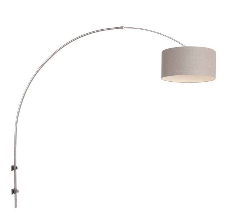 Steinhauer LIGHTING Stehlampe, Leuchtmittel nicht inklusive, Wandlampe Bogenleuchte Wandleuchte Stahl Textil grau beweglich E27 L von Steinhauer LIGHTING