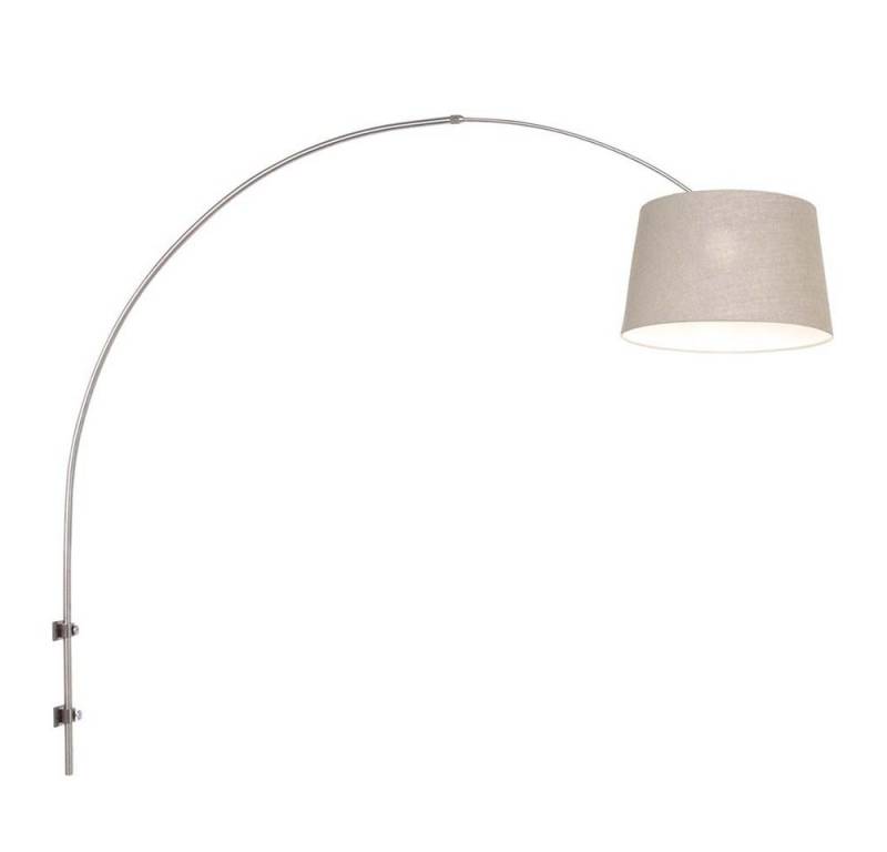 Steinhauer LIGHTING Stehlampe, Wandleuchte Bogenleuchte Wandlampe Stahl Textil grau beweglich E27 L von Steinhauer LIGHTING