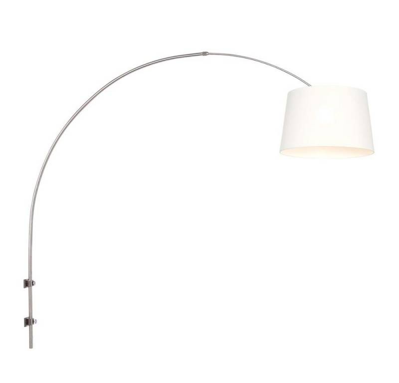 Steinhauer LIGHTING Wandleuchte, Wandleuchte Bogenleuchte Wandlampe Stahl Textil weiß beweglich E27 L von Steinhauer LIGHTING