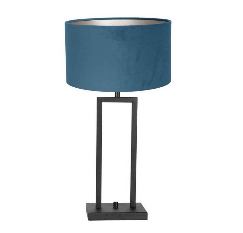 Steinhauer LIGHTING Tischleuchte, Leuchtmittel nicht inklusive, Nachttischleuchte Beistellleuchte Leselampe Textil Velour blau von Steinhauer LIGHTING