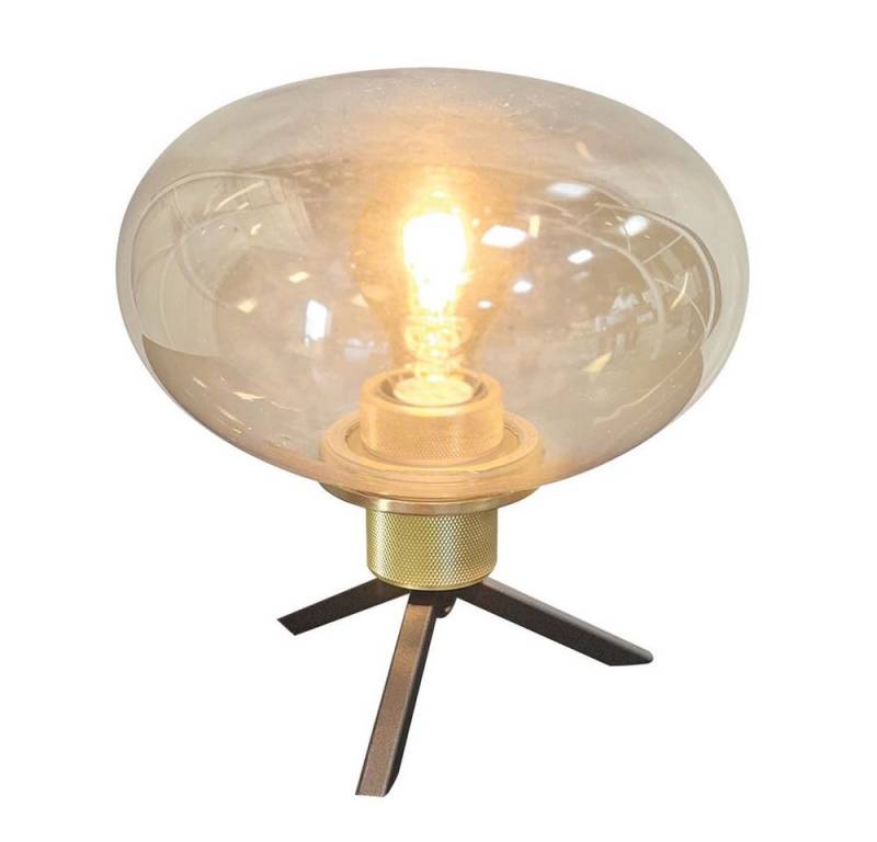 Steinhauer LIGHTING Tischleuchte, Leuchtmittel nicht inklusive, Tischlampe Nachtischleuchte Tischleuchte messing Glas Leselampe von Steinhauer LIGHTING