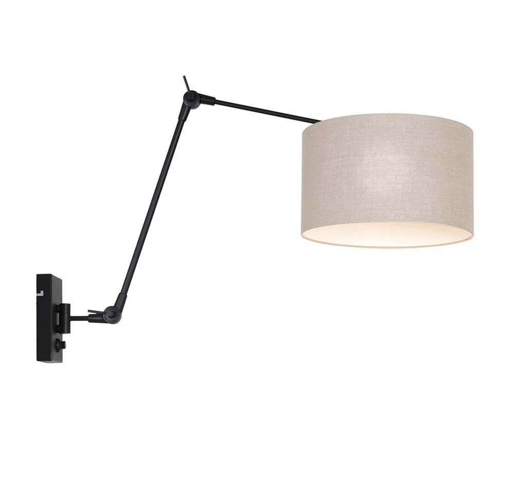 Steinhauer LIGHTING Wandleuchte, Gelenkleuchte Wandlampe Schlafzimmerleuchte verstellbar Textil grau von Steinhauer LIGHTING