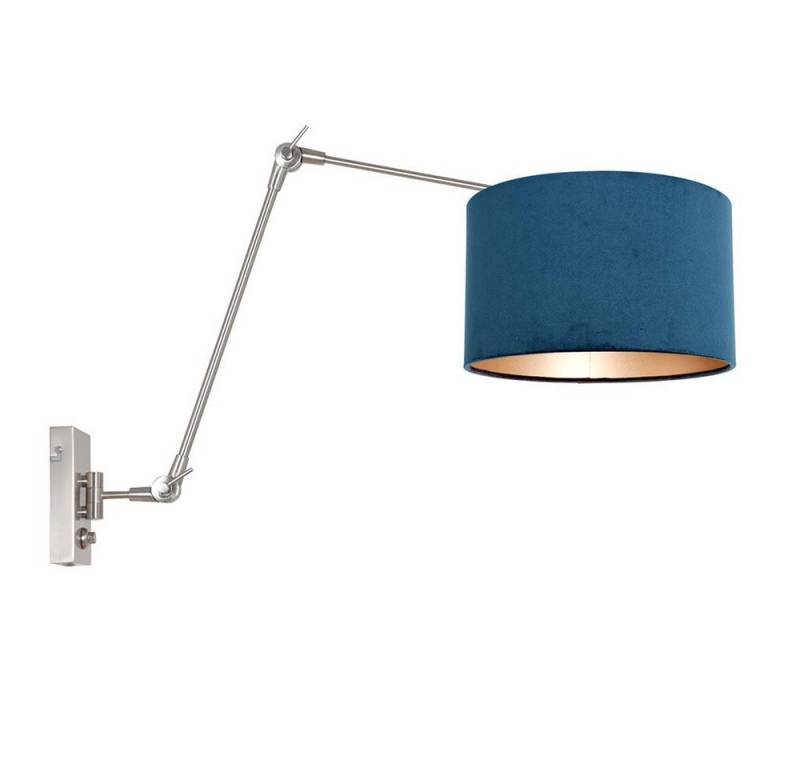 Steinhauer LIGHTING Wandleuchte, Leuchtmittel nicht inklusive, Gelenkleuchte Wandleuchte Lampe Textil blau Gelenke verstellbar gold von Steinhauer LIGHTING