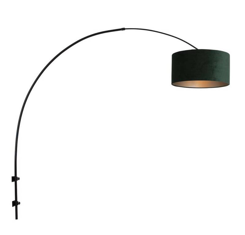 Steinhauer LIGHTING Wandleuchte, Leuchtmittel nicht inklusive, Wandlampe Bogenleuchte Wandleuchte schwarz Textil grün beweglich E27 L von Steinhauer LIGHTING