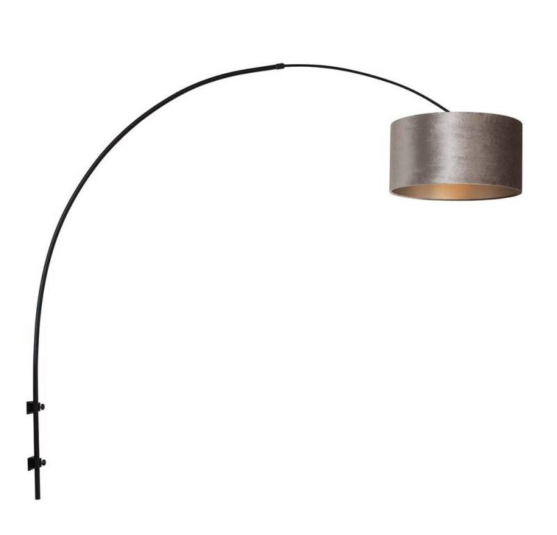 Steinhauer LIGHTING Wandleuchte, Leuchtmittel nicht inklusive, Wandlampe Bogenleuchte Wandleuchte schwarz Textil silber beweglich von Steinhauer LIGHTING