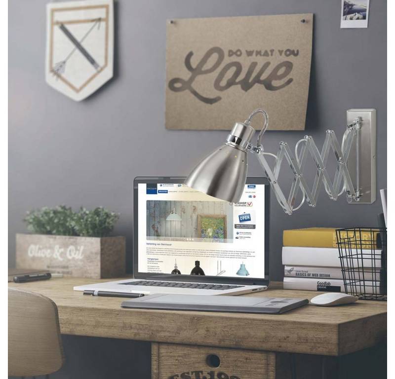 Steinhauer LIGHTING Wandleuchte, Wandlampe Spotleuchte verstellbar Schlafzimmerleuchte silber von Steinhauer LIGHTING