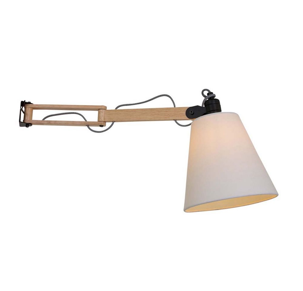 Steinhauer LIGHTING Wandleuchte, Wandlampe Wandleuchte Holzlampe schwenkbar Wohnzimmerleuchte Textil von Steinhauer LIGHTING