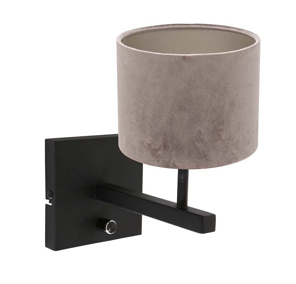 Steinhauer LIGHTING Wandleuchte, Wandleuchte Bettleuchte Schlafzimmerlampe schwarz E27 Textil grau von Steinhauer LIGHTING