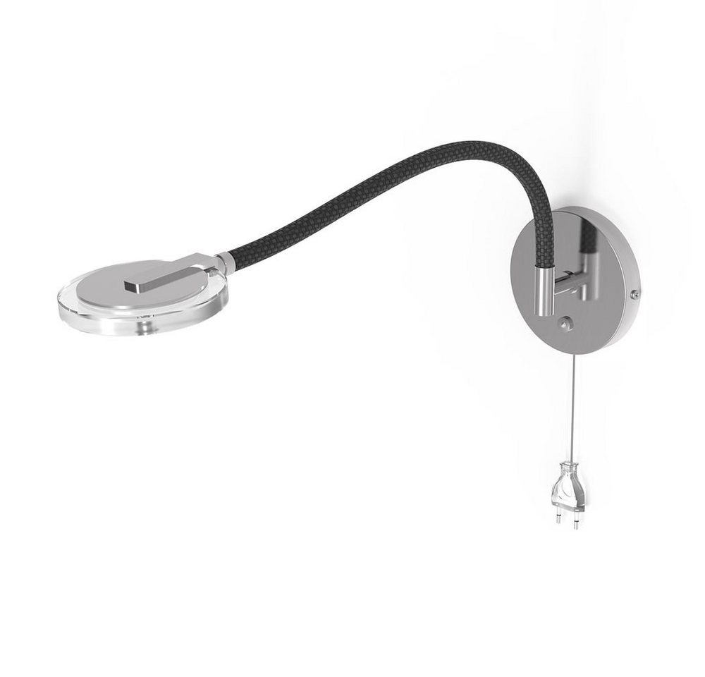 Steinhauer LIGHTING Wandleuchte, Wandleuchte Schlafzimmerleuchte LED Dimmer Steckeranschluss Silber von Steinhauer LIGHTING