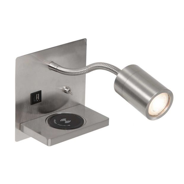 Mexlite Wandleuchte Upround mit USB Anschluss und Wireless Charger von Steinhauer Lighting