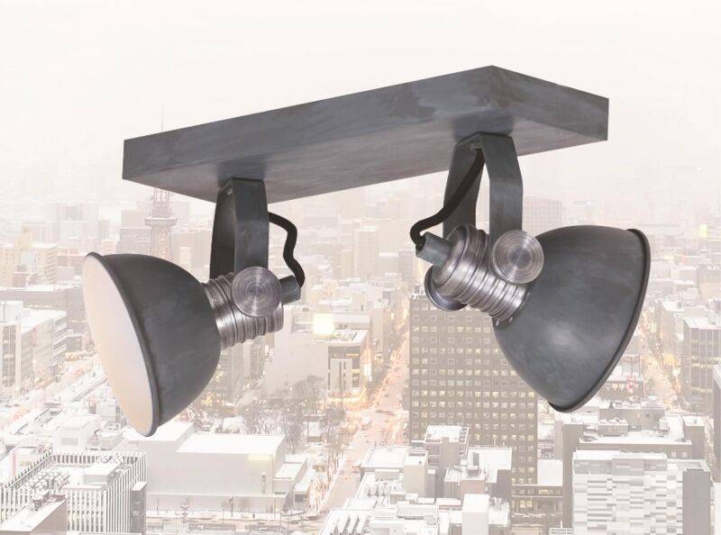 Retro Doppelstrahler Brooklyn grau von Steinhauer Lighting