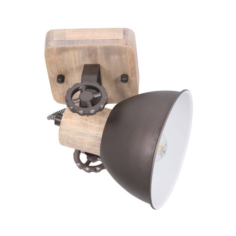 Steinhauer 1-fach Deckenspot Mexlite Gearwood anthrazit Holz von Steinhauer Lighting