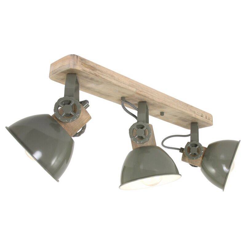 Steinhauer 3-fach Deckenspot Mexlite Gearwood grün Holz von Steinhauer Lighting